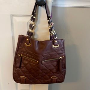 Brown leather shoulder bag